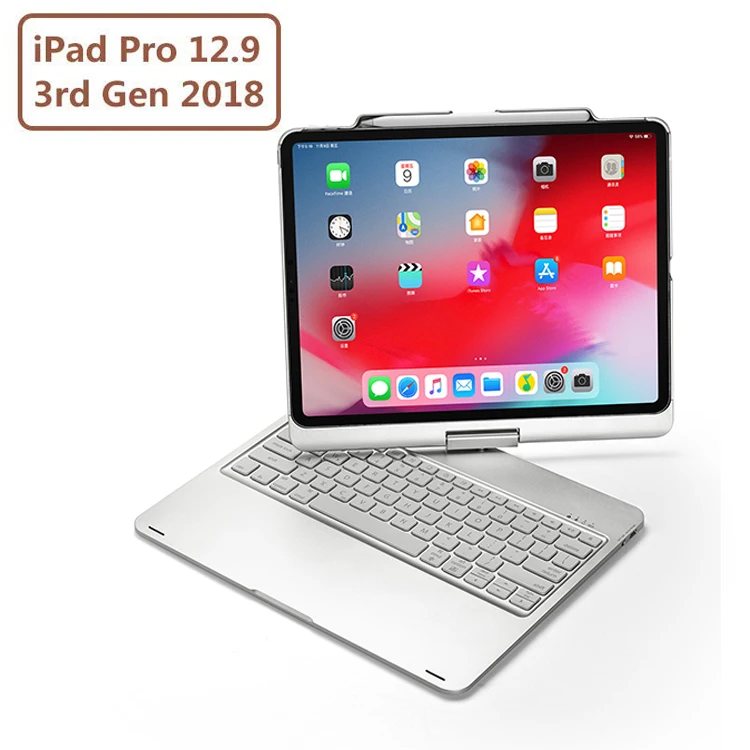 
for iPad Pro 12.9 Keyboard Case, Wireless Bluetooth Keyboard for iPad Pro 12.9 2018 3rd Gen Support for Apple Pencil Charging 