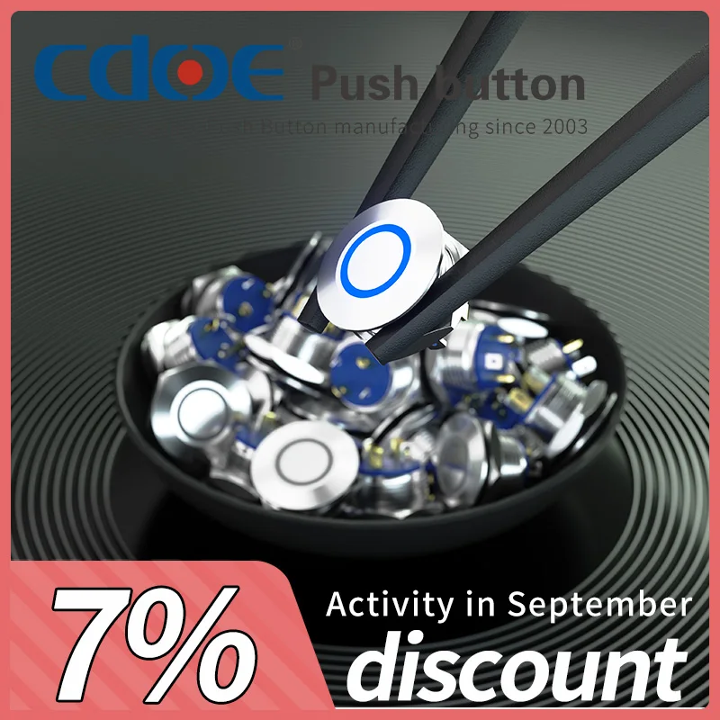 New product 12mm  mini push button switch  spst metal short body waterproof IP67 pin terminal  12V for electrical power switch