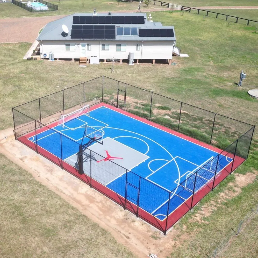 outdoor portable sport surface synthetic flooring PP interlocking flooring for 35*35 feet basketball court