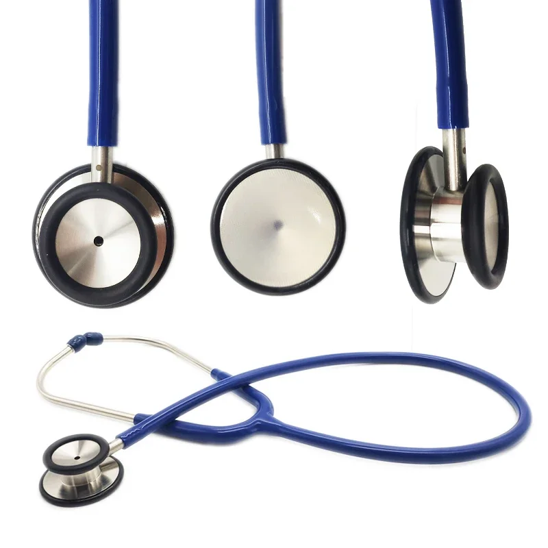 Medical  dual head cardiology stainless steel stethoscope with different color wire