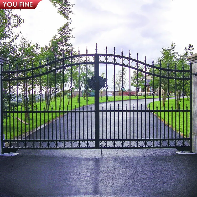 Outdoor Door Decoration Art Casting Iron Main Gate Designs for Sale