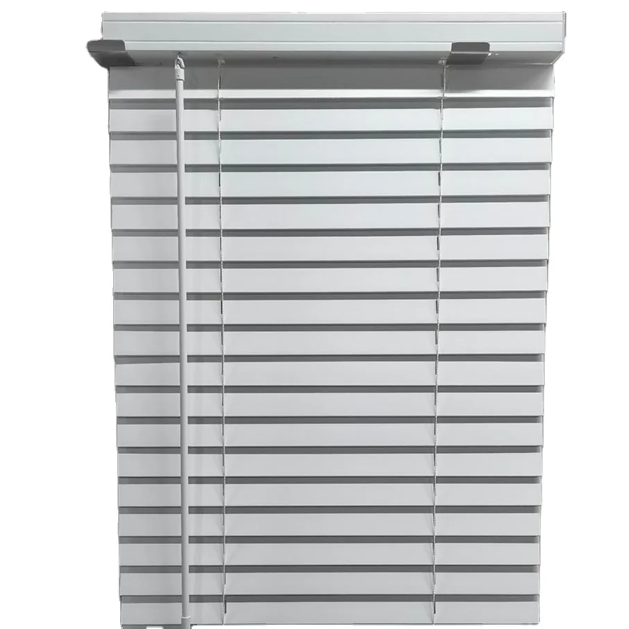 Custom Color Venetian pvc cordless fauxwood blinds with 2'50mm size for window