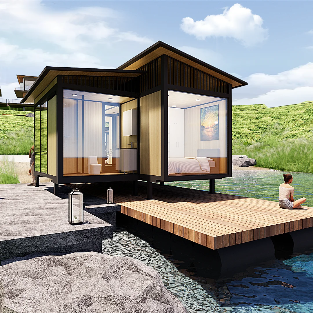 Customized aluminum OEM prefab mobile house villa luxury prefabricated house with factory price