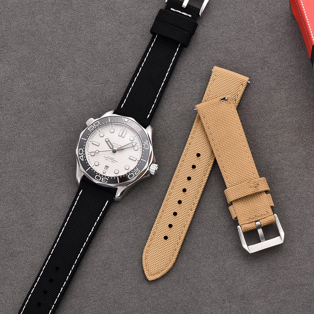 JUELONG 20mm 22mm Sport Fabric Watch Band Quick Release Waterproof Sailcloth Watch Strap