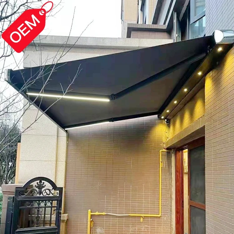 Fast Delivery Luxury Cassette Awning Sun shades Outdoor Aluminum Folding Retractable Full Cassette Awning for House Gate Leisure