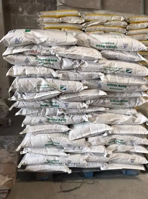 
Food Grade Halal and Kosher Certified 25kg Paper Bag Ensign Brand 30-100mesh Fine Crystal Powder Citric Acid Anhydrous 