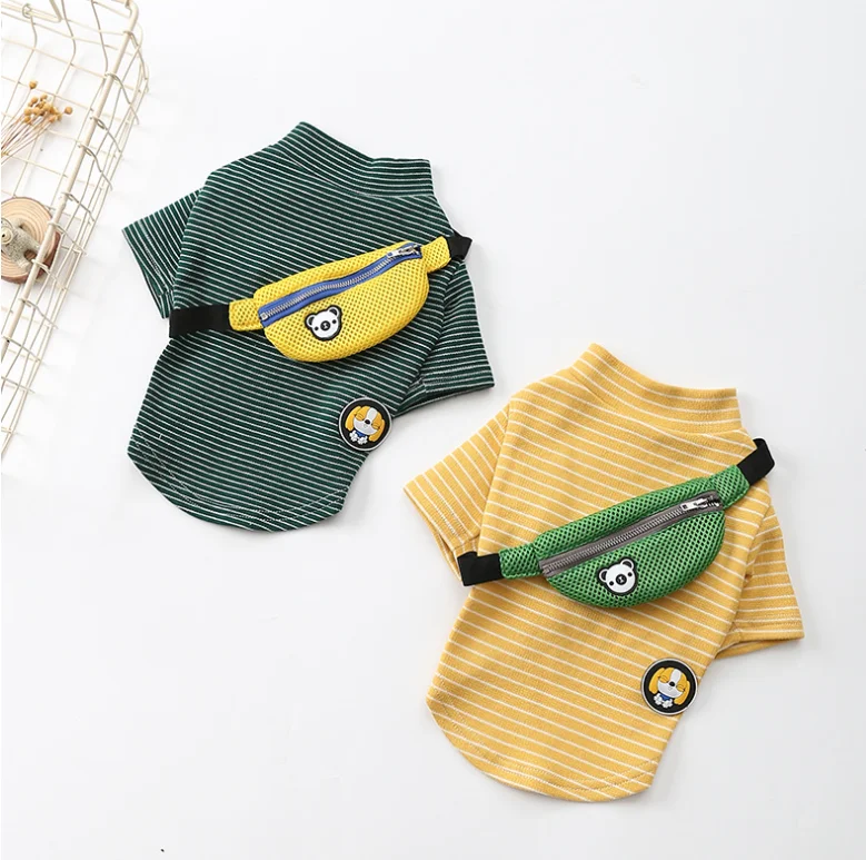 Autumn and winter new stretch T-shirt dog clothes padded puppy cat clothes pet clothes pet supplies