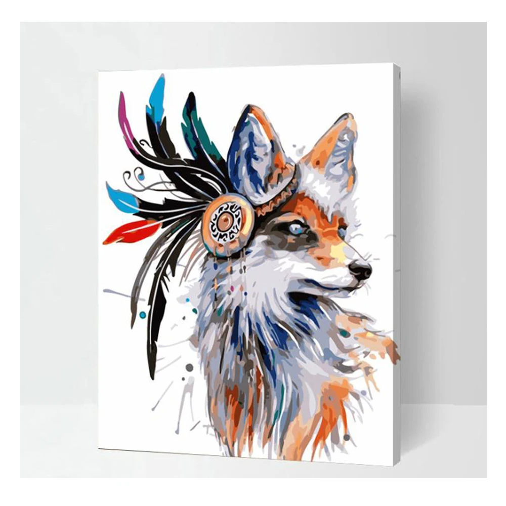 Oil Canvas Painting Painting By Numbers Canvas For Adult Fox Floor Painting Pop Art Sets Living Room Decorative Pieces