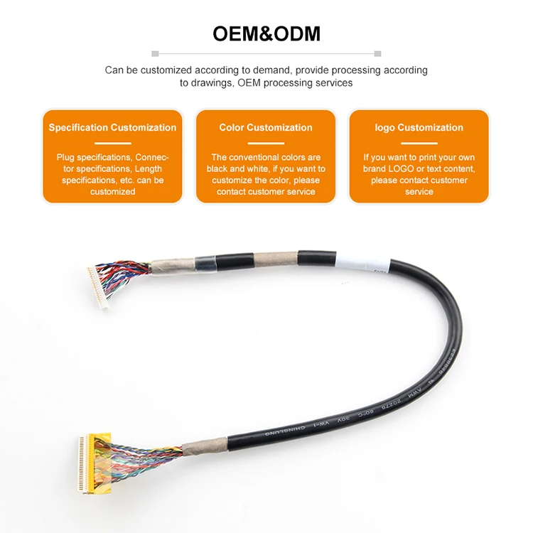 Lvds Wire Harness And Micro Coaxial Cable Assembly Lvds Wiring Harness/Lvds Cable Wholesale Price