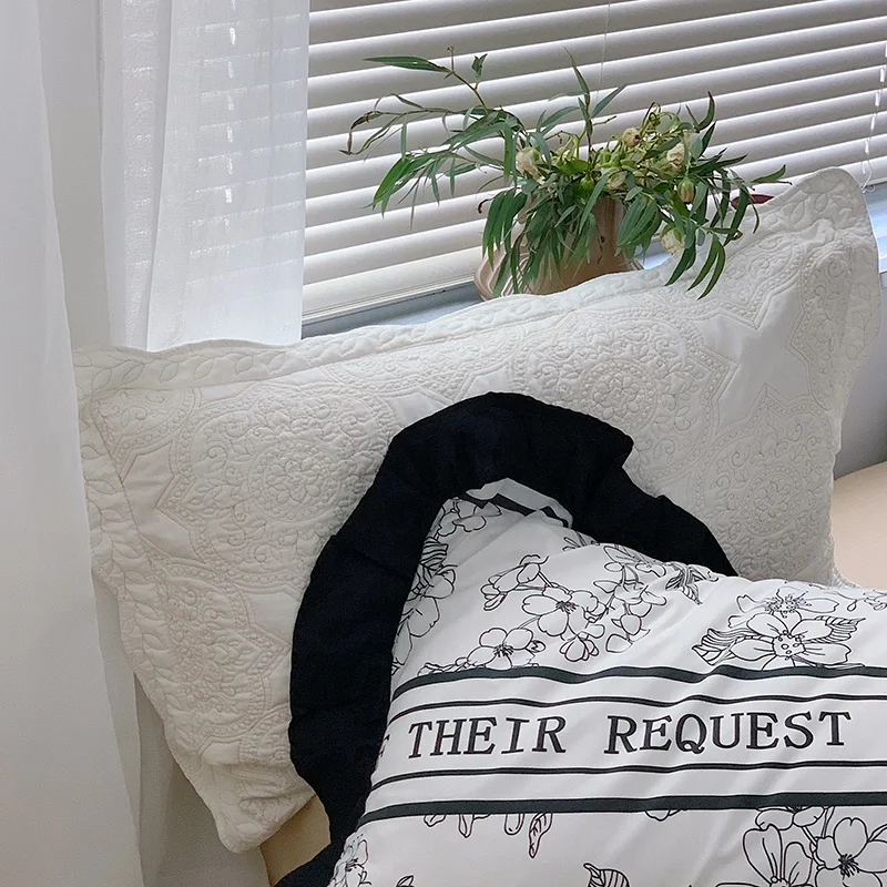 Hot selling factory outlet high quality korean style  elegant sheet bed set wash painting  bedding set