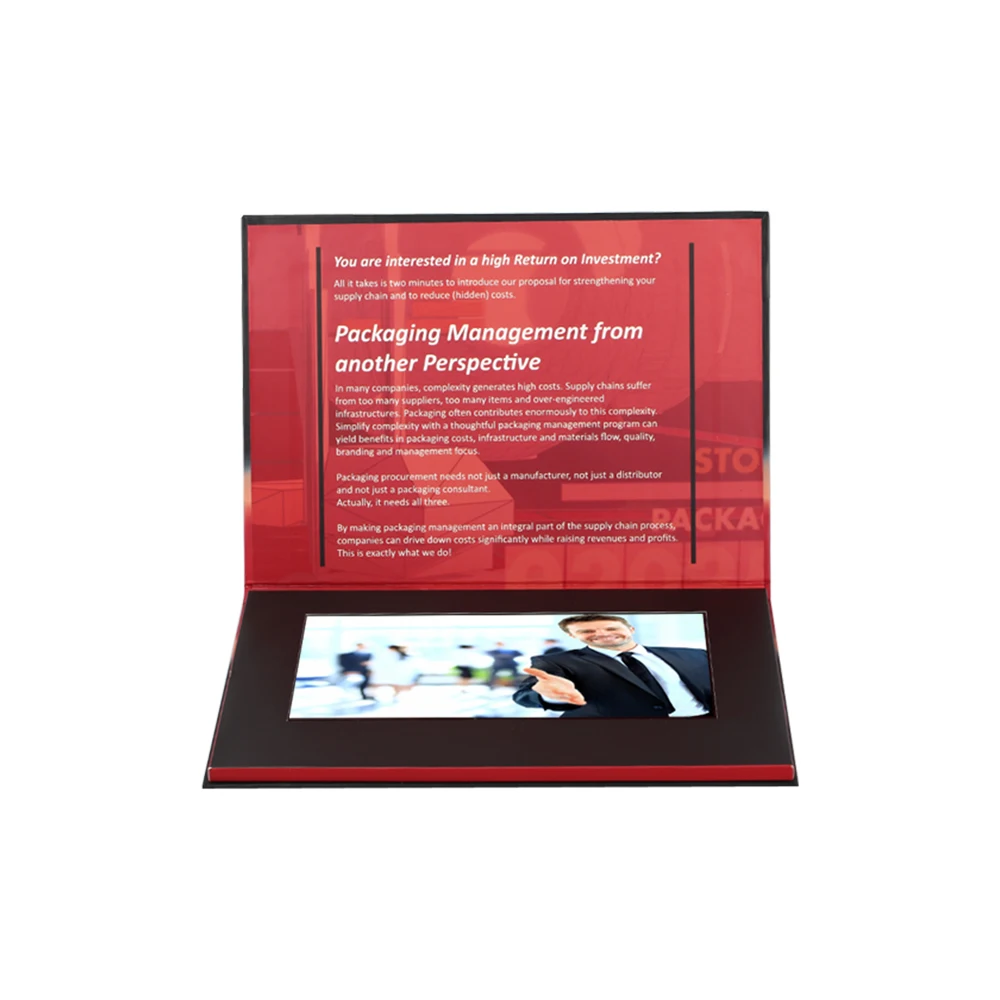 New Arrival tft screen hardcover book with lcd 10 inch video brochure