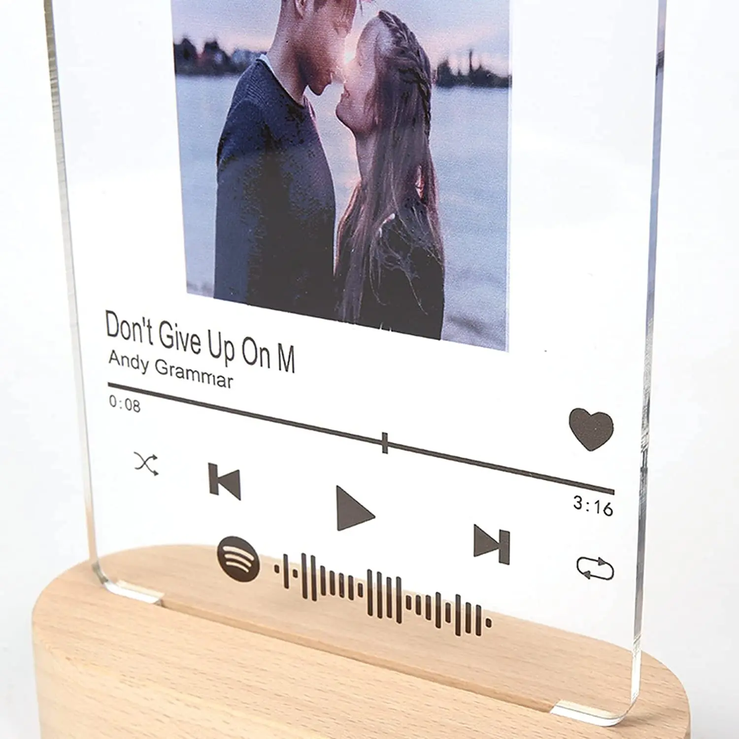 Personalized Clear Acrylic Cover Custom Music Cover with Photo Song Code Song Name and Singer Gift for Boyfriend Girlfriend