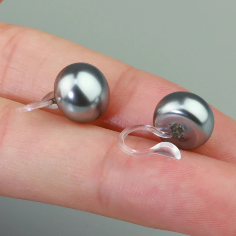 Elegant and minimalist style with imitation pearl resin ear clips charming pearls for jewelry making