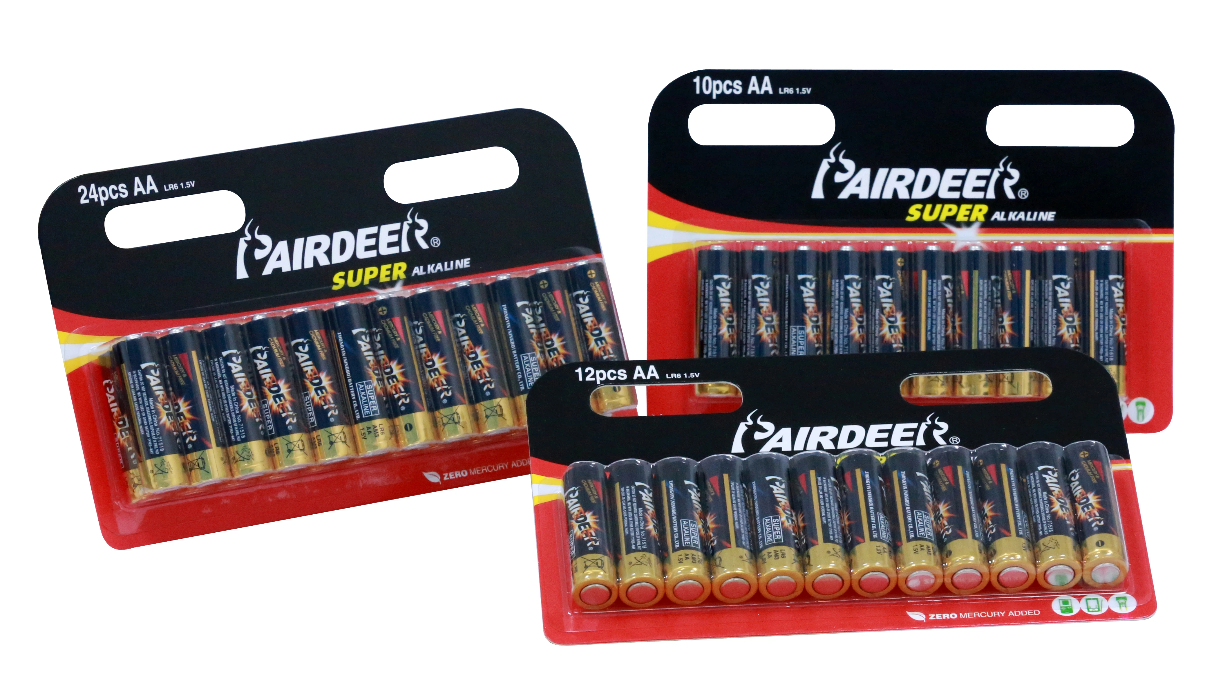 
Pairdeer OEM All-season performance 1.5V LR6 AA Super alkaline battery aa 