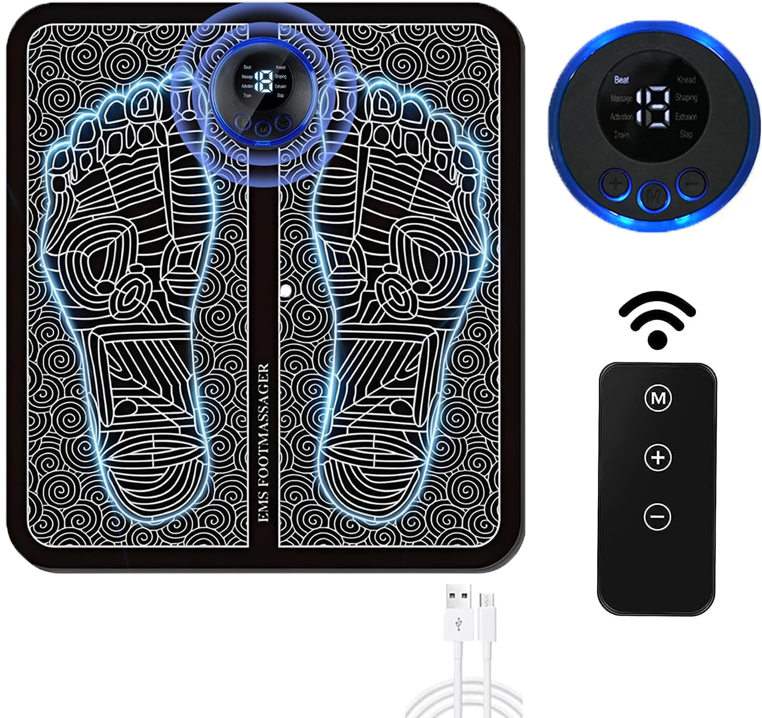 Home Use Folding Portable USB Massage Pad EMS Foot Massager Mat Foot Circulation Device
