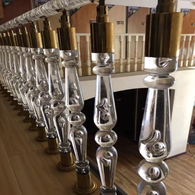 Top-ranking Suppliers Indoor Stairs Acrylic Crystal Baluster Handrail Acrylic Pillars Posts Staircase