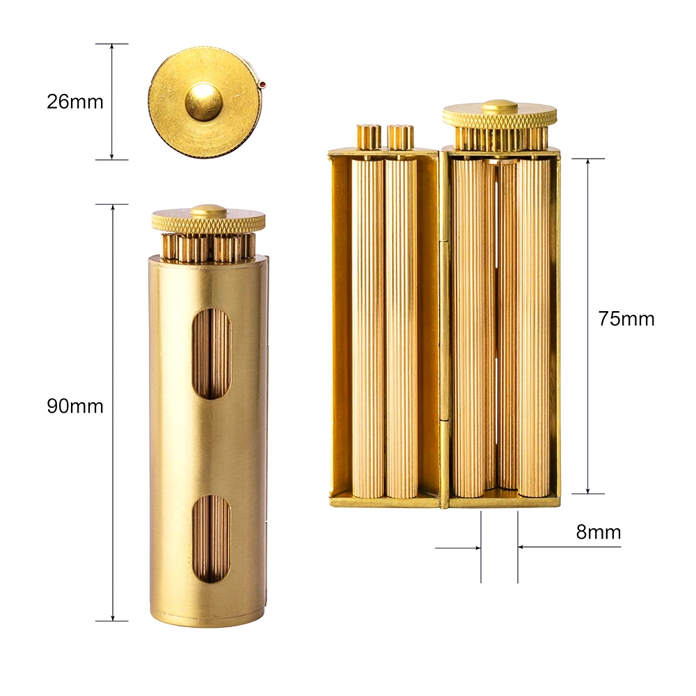 Brass Cigarette Roller Cigar Manual Smoke Rolling 70mm Herb Tobacco Roller Maker