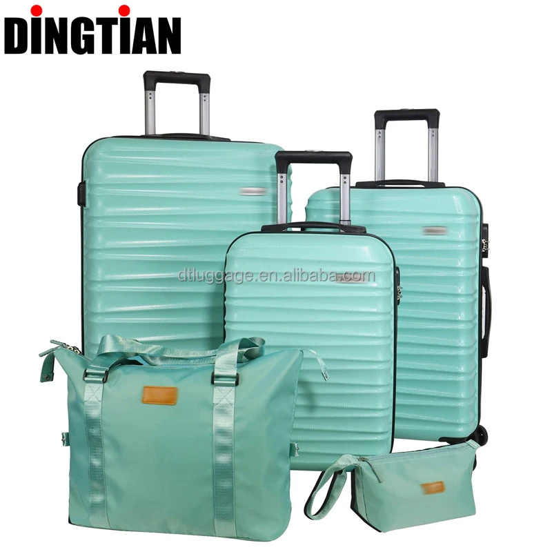 OEM ODM ABS Hard Side Luxury Travel Suitcase Set Pink Customized Carry Trolley Pilot Case with Spinner Wheel Unisex Men Women