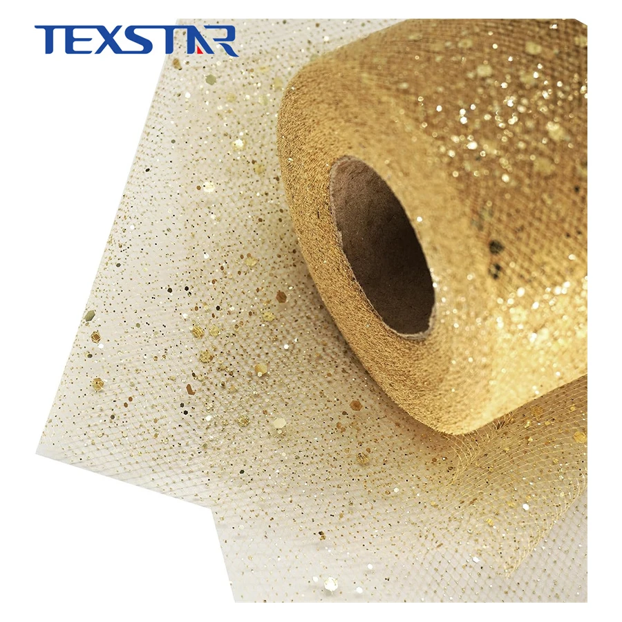 tulle roll 6inch x 50yards with shiny glitter and sequins for tulle bow tutu decoration diy