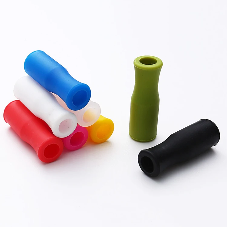 Metal Straws Silicone Tips Colorful Silicone Straw Tip Covers Fit for 6 mm 8mm Wide Stainless Steel Metal Straws