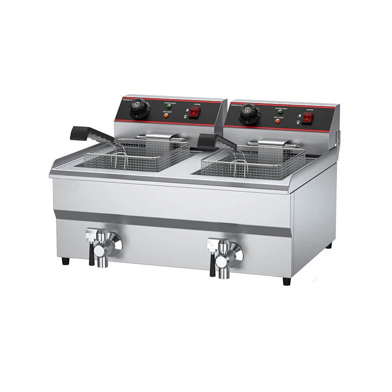 Longterm Stainless Steel Commercial 6L+6L Double Tank Double Basket Electric Deep Fryer For Western Restaurant