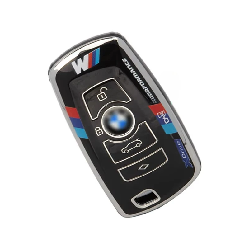 New BMW Car Key Case Accessories with Keyless Fob Protector Customizable TPU Key Cover Plastic and Zinc Alloy Keyholder