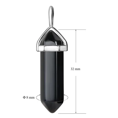 Bullet Shape Real Amethyst Natural Crystal Quartz Healing Chakra Chain Necklaces