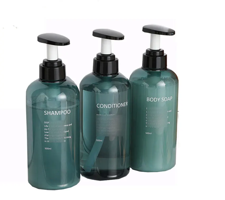 Luxury Wholesale 300ml 500ml 16 Oz Empty Round Shampoo And Conditioner Bottles Sets