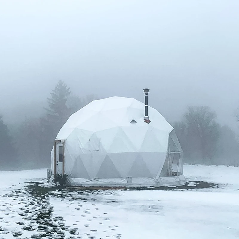 Winter House Waterproof PVC Cover Geodesic Glamping Dome Tent