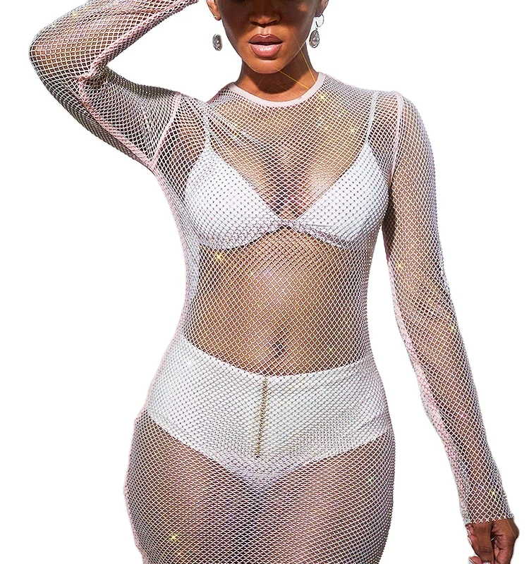 Hot Sale Women Sexy Costume Latin Samba Performance Clothing Latin Casual Midi Beach Wedding Guest Bandage Dress