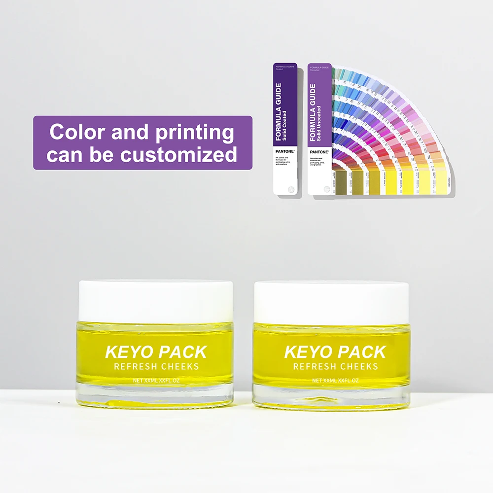 20g 30g 50g Glass Cream Container Custom Frosted Glass Jar Skincare Cream Packaging Face Cream Jar With White Lid