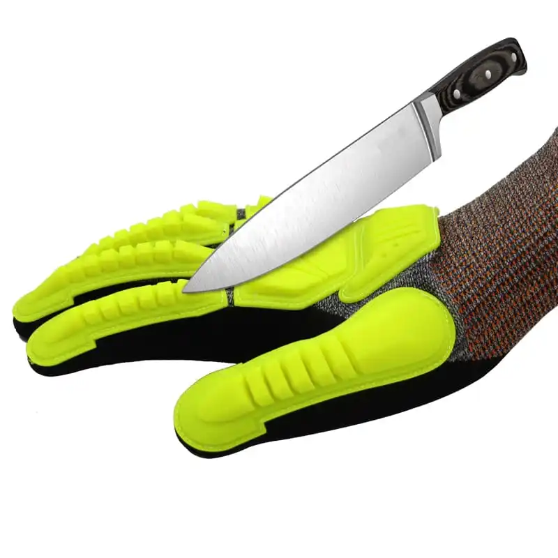 Hot Sale 13g HPPE Liner Palm Coated Sandy Nitrile Anti-cut Work Gloves Tpr On Back At Wrist Anti-slip Industrial Safety Gloves
