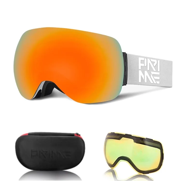 2024 Women Mens Snowboard Sports Googles Oem Custom Logo Otg Frameless Retro Anti Fog Snow Goggles Magnetic Ski Goggles