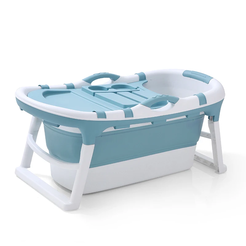 120CM  2021 wholesale  Newest Adult Folding Bathtub  movable Large Plastic Claw Foot Free Standing Spa Barrel With Cover
