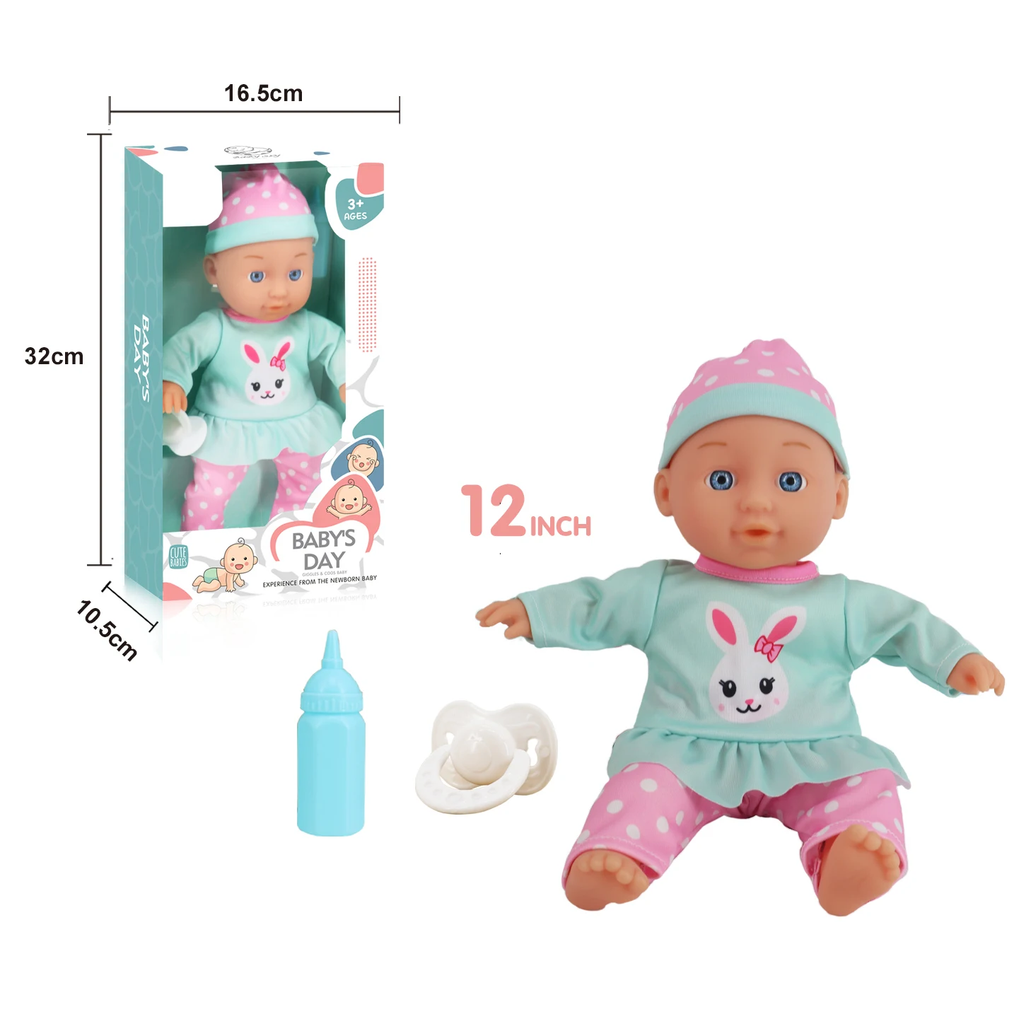 2024 New Product 12 Inch Cotton Lifelike Baby Doll Set With Sound Fashion Realistic Baby Dolls For Children
