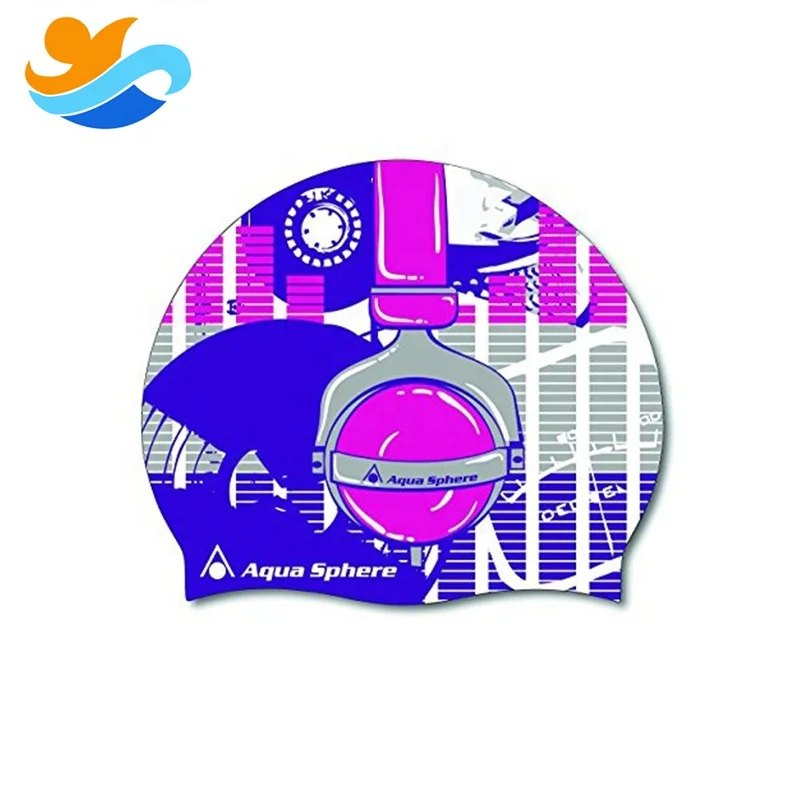 Customized Thermal Print Cap Swim High Quality Wholesale Competition Swimming Hat Silicone Swimming Cap