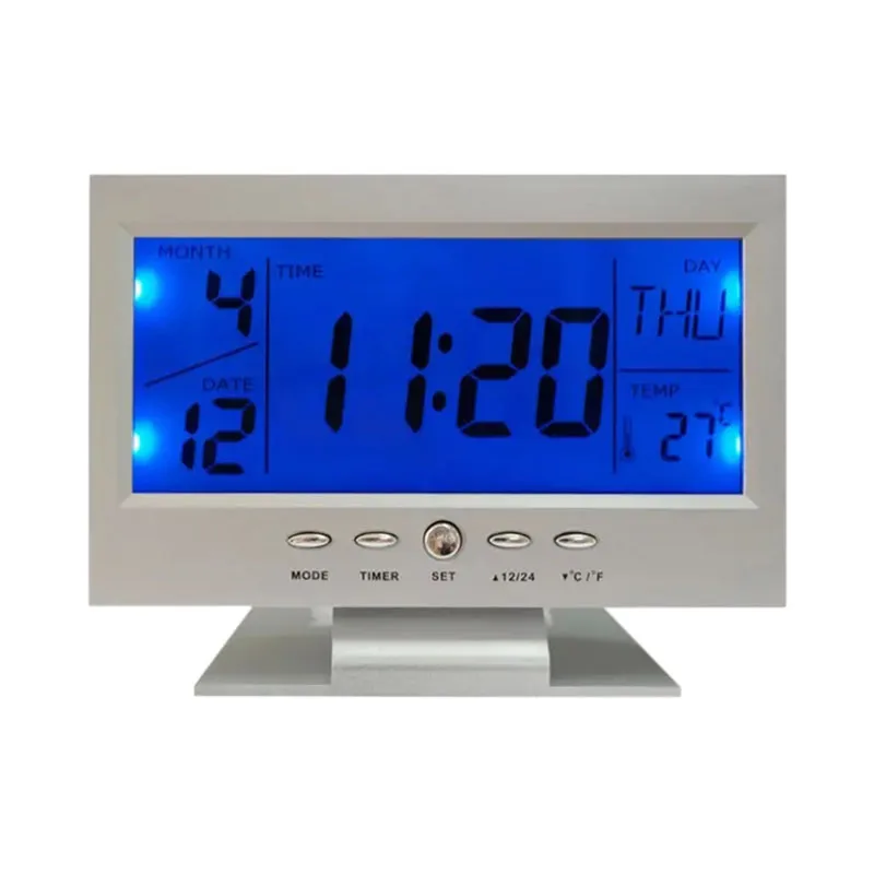 Big LCD display Digital calendar and voice control clock