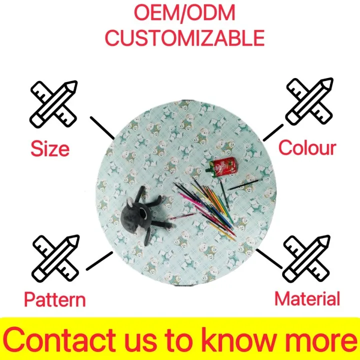 Wholesale New Design printed Leather Messy Play Mat Splat Mat Baby Carpet Toys splash mat For Under High Chair