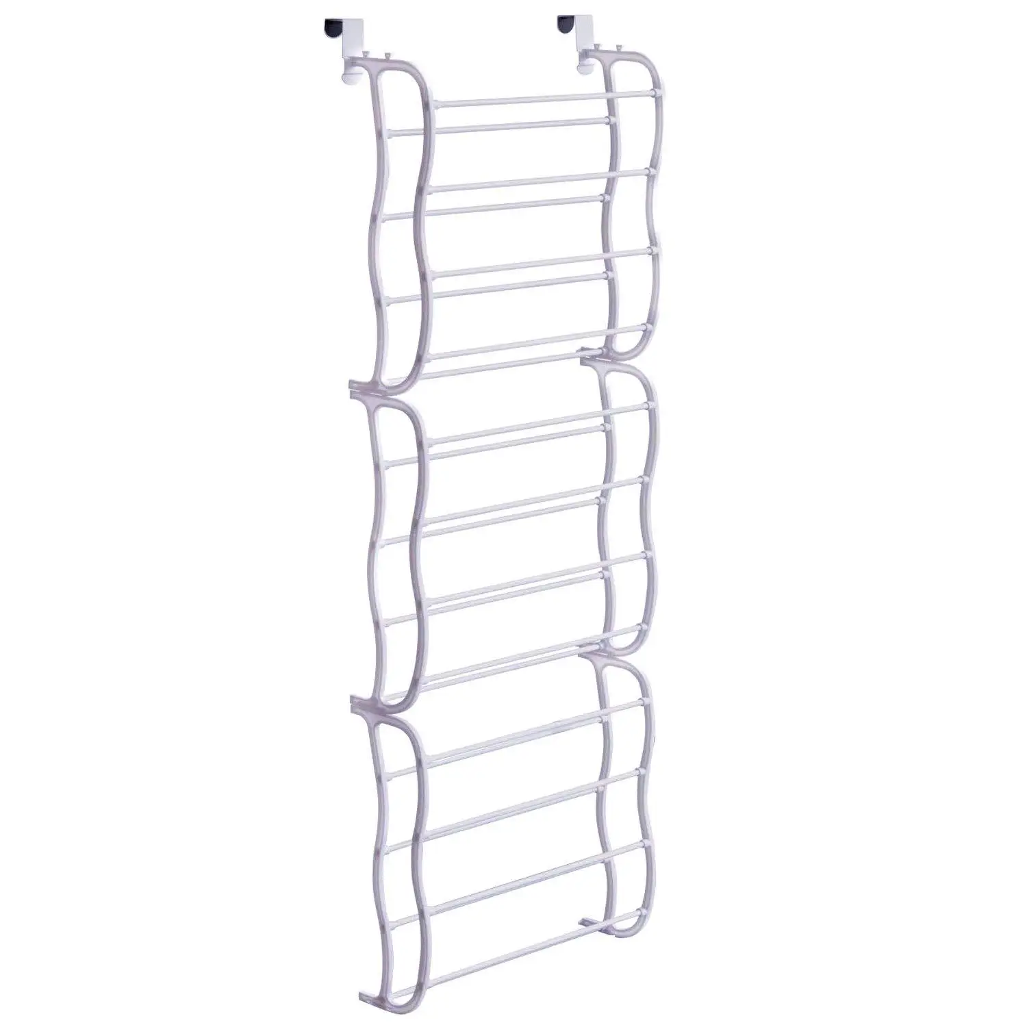 Hot selling Fold-up 36 pairs shoe organizer black White 12-Tier Over the Door Shoe Rack