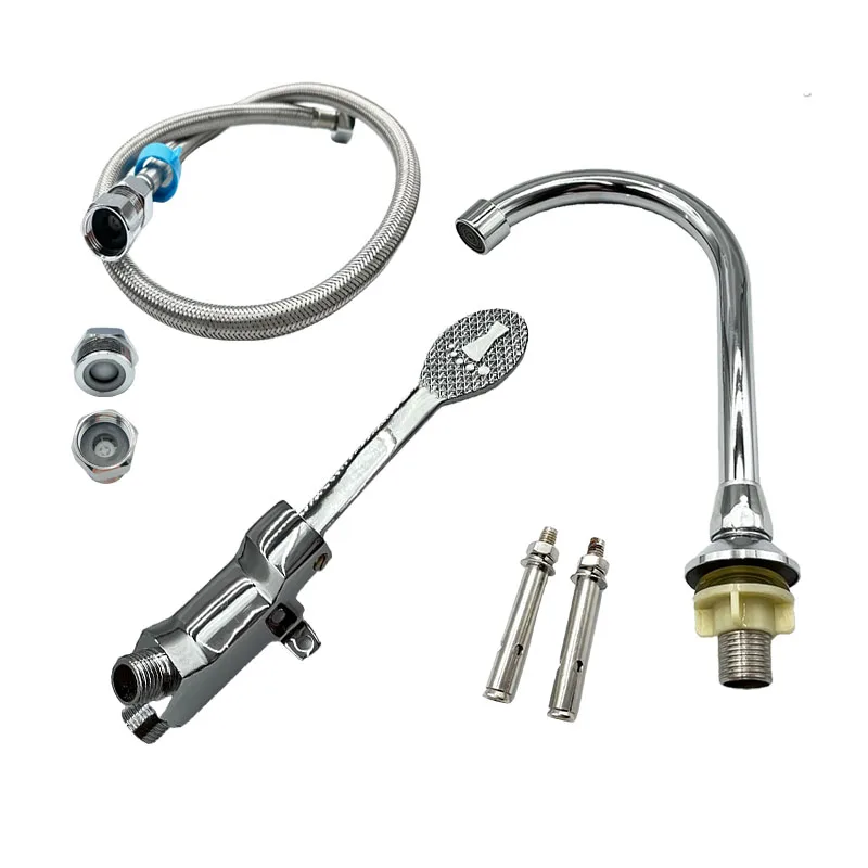 New Design Pedal Valve Full brass Time delay valve for basin faucet foot operated valve set