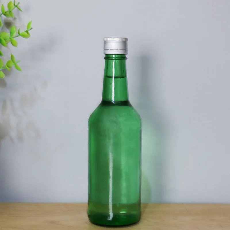 China Manufacturer 360ml Soju Bottle Cheapest Factory Price Quality Wholesale Neck Soju Glass Bottle Green Korean Soju Bottle