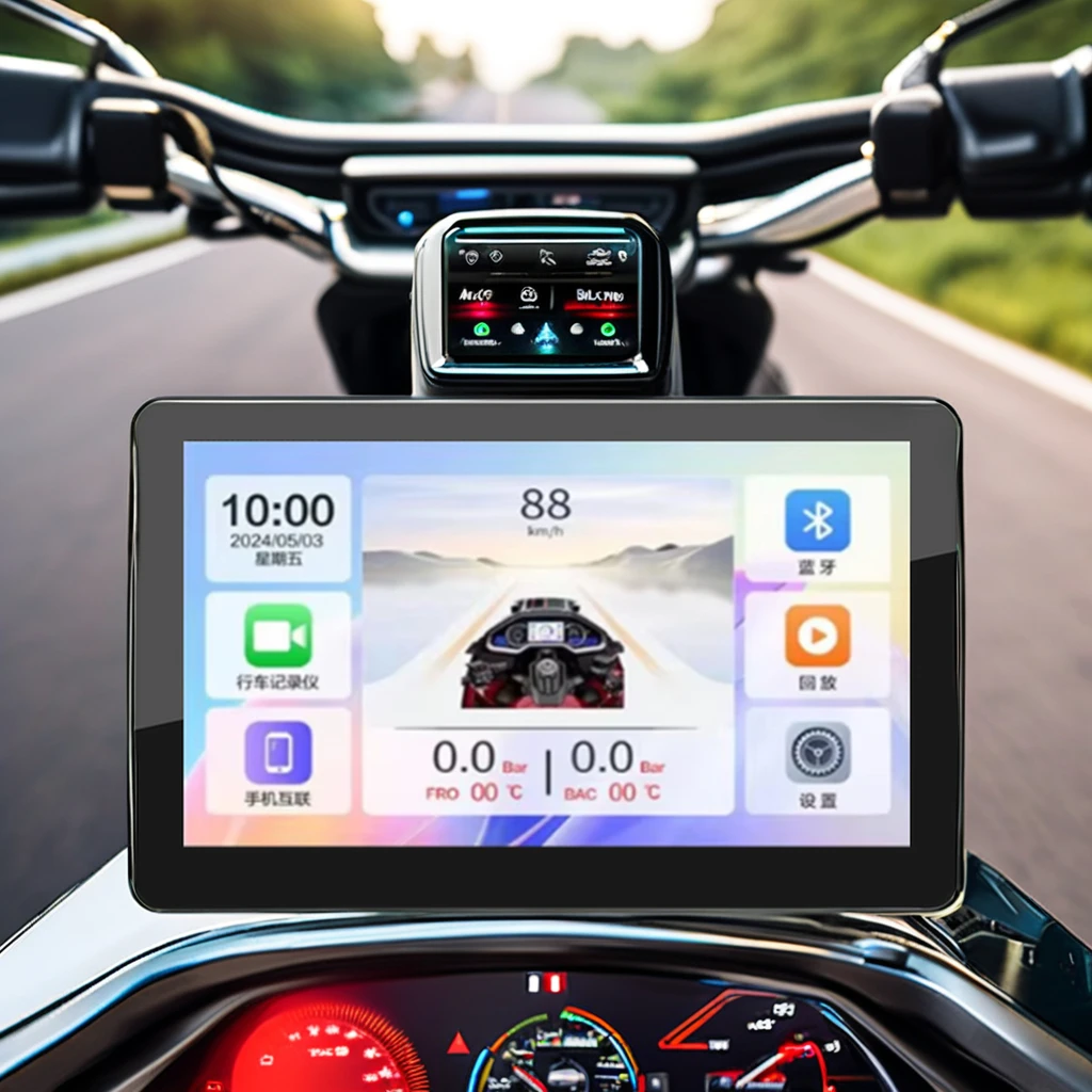 Portable Motorcycle Multimedia Player with GPS Android Auto Bluetooth Connectivity IPS Screen 1-Year Warranty DVD & CD Player