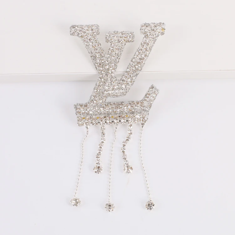 Hotfix 3D rhinestone applique l ABC letter rhinestone english letter patches