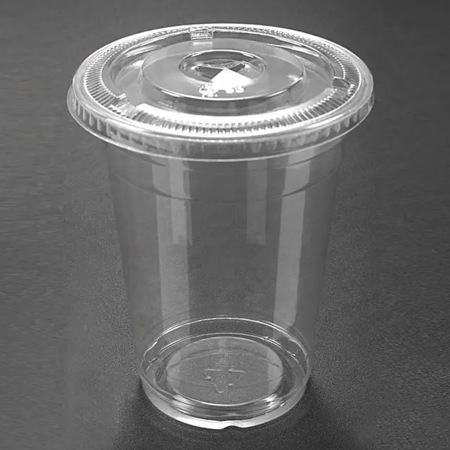 Одноразовые прозрачные пластиковые чашки с крышкой для молочного коктейля, 16 унций, 500 мл