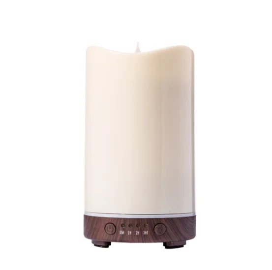 Mini Candle Fire Oils Aromatherapy Diffuser,130ml Mini Wood Grain Candle Cool Mist Water Humidifier