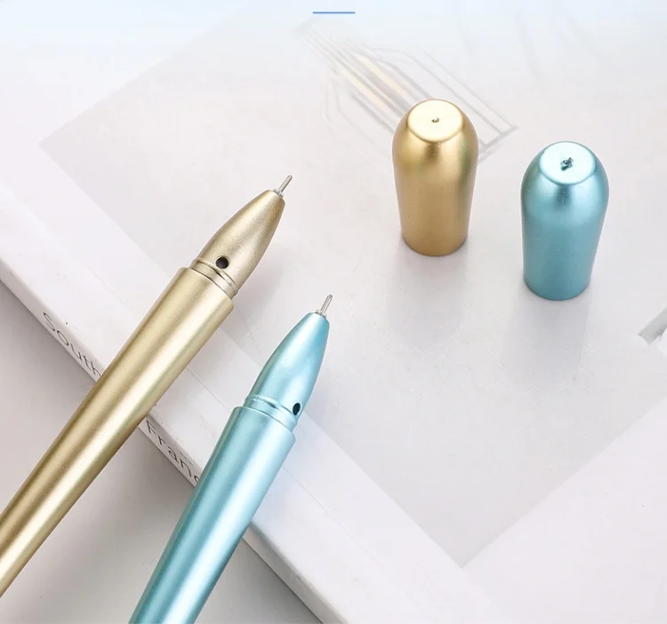 Creative Imitate Metal Sheep Horn Hammer Gel Pens 0.5MM Black Ink Pupil Gel Pen Funny Hammer Tool Pens