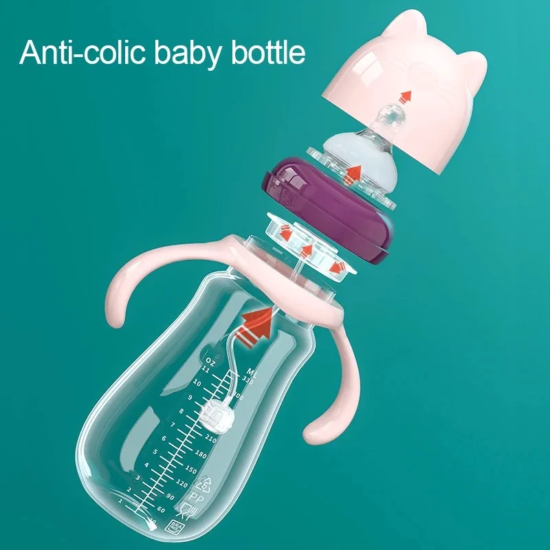 Factory Custom BPA Free Plastic PP Baby Bottle Custom OEM Feeder 160/240/330ml Anti Colic Baby Feding Bottle