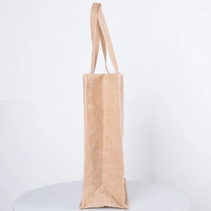 BSCI Audited Factory Promotional Linen Tote bags Reusable Cotton Jute Grocery Shopping Bag for Travel Shopper