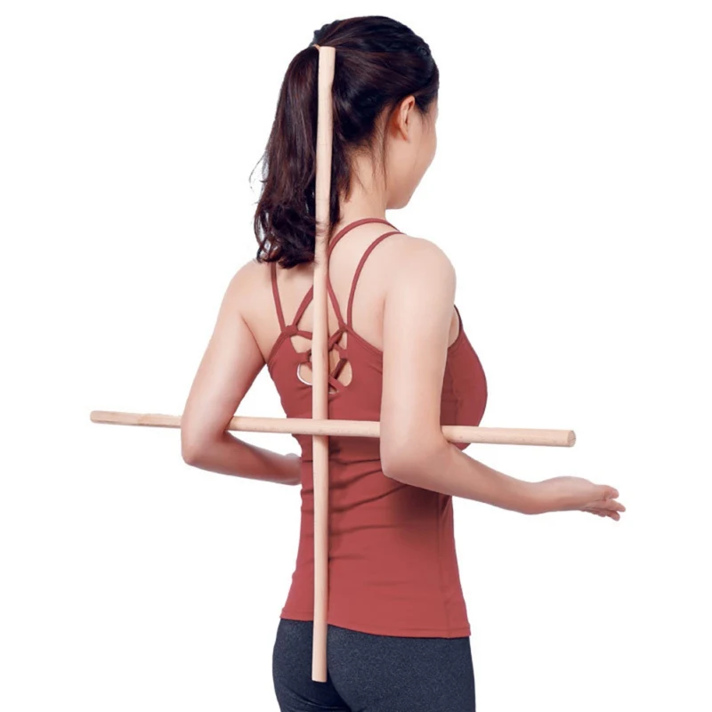 Yoga KORK Wood Rod Sticks Body Wood Stretching Tool for Martial Artists Dancers Gymnasts KORK Rod Yoga Pilates Stick Fitness Bar