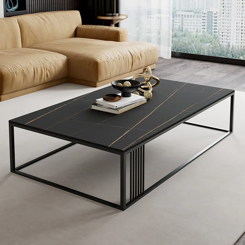 Slate tea table light luxury simple modern small apartment living room home square Italian minimalist office tea table